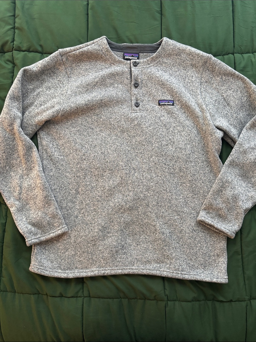 Patagonia Gray Henley Fleece Pullover